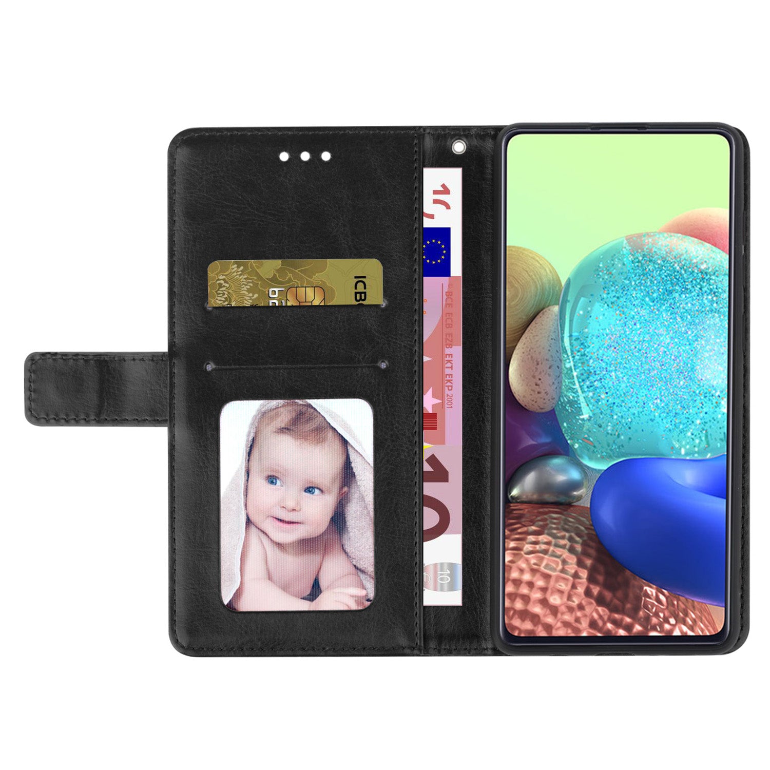 HT01 For Samsung Galaxy Xcover7 Wallet Leather Case Protective Phone Cover - Black HT01 For Samsung Galaxy Xcover7 Wallet Leather Case Protective Phone Cover - Black